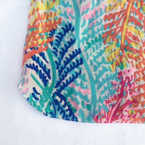 Lilly Pulitzer Asher Silk Top Electric Feel Print - Picture 6 of 8